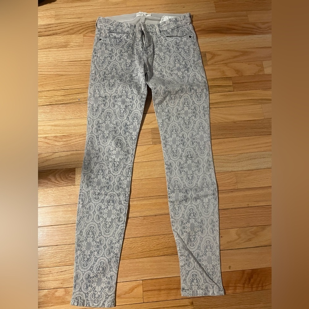 Current/Elliot Grey And White Patterned Jeans Siz… - image 3